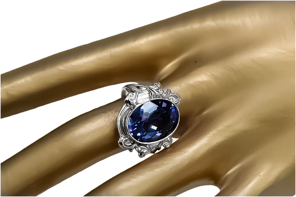 Ring Sapphire Sterling silver 925 Vintage craft vrc100s vrc100s-sp