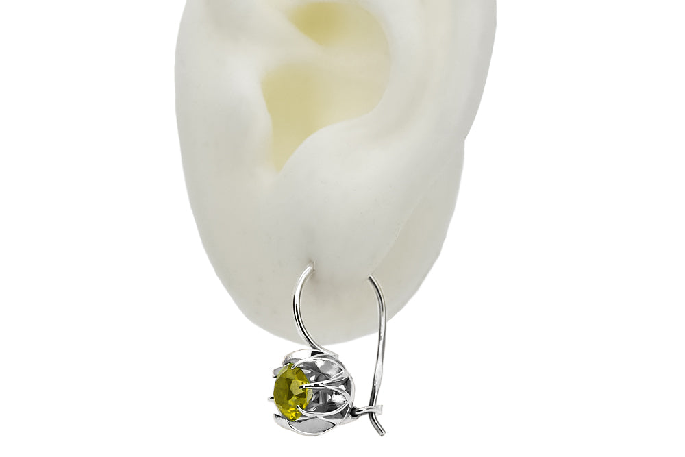 Vintage 925 Silver peridot earrings vec062s vec062s-yp