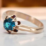 Ring Aquamarine Original Vintage 14K Rose Gold Vintage Jewlery vrc094r vrc094r-aq