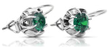 Vintage 925 Silver emerald earrings vec062s vec062s-em