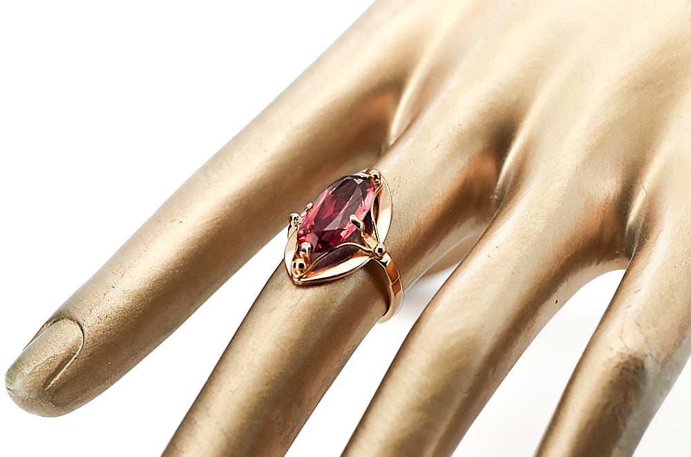 Ruby Original Vintage 14K Rose Gold Ring Vintage Jewlery vrc047r vrc047r-rb