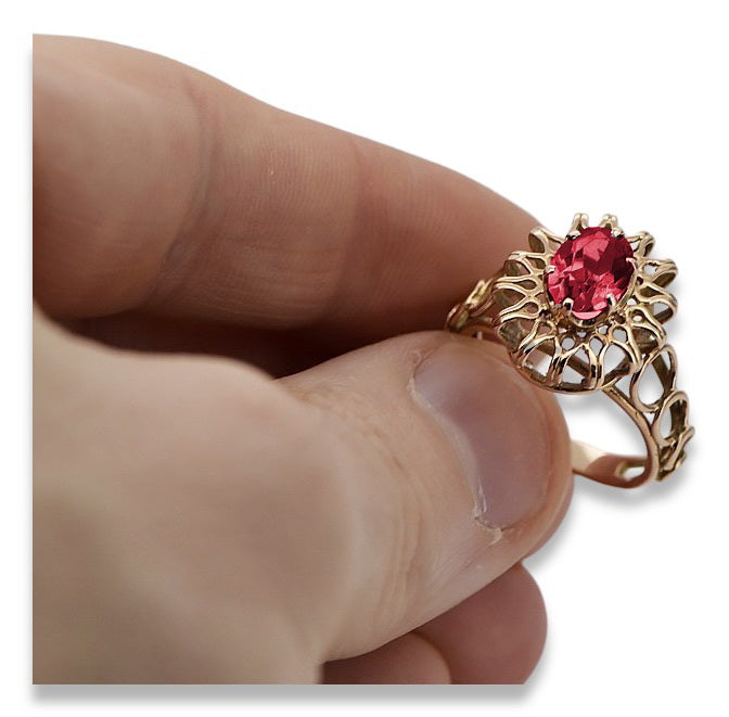 copy of Vintage Rose Gold Ring 14K Alexandrite Ruby Emerald Sapphire Zircon 585 vrc032