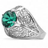 Silver 925 Emerald ring vrc026s Vintage