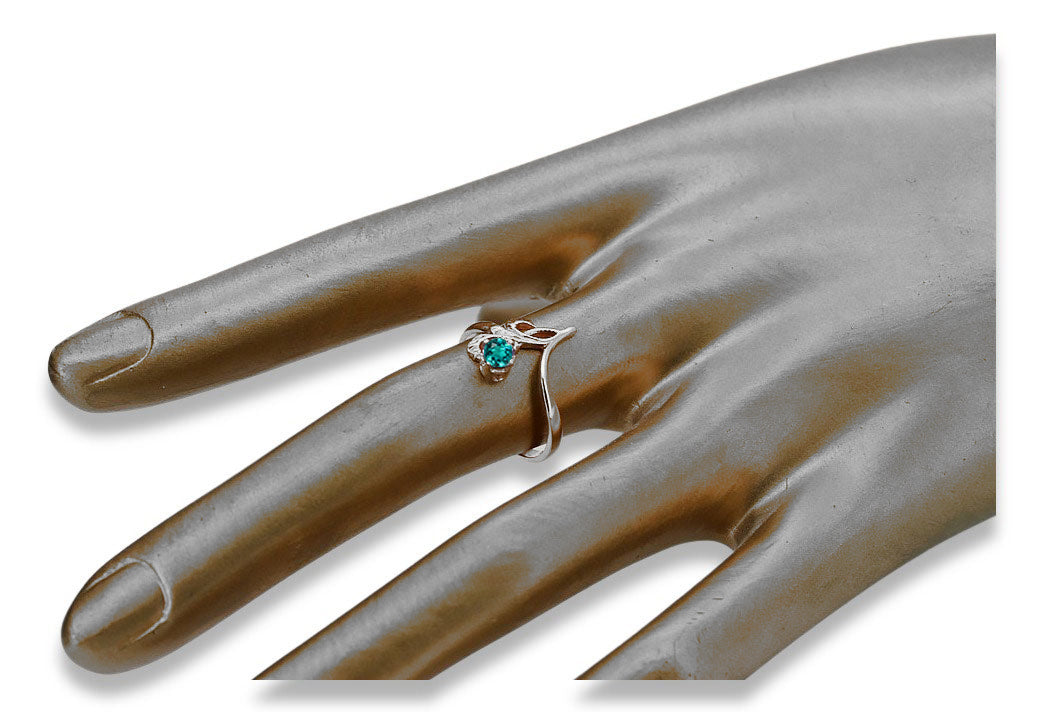Vintage silver 925 Aquamarine ring vrc095s Vintage