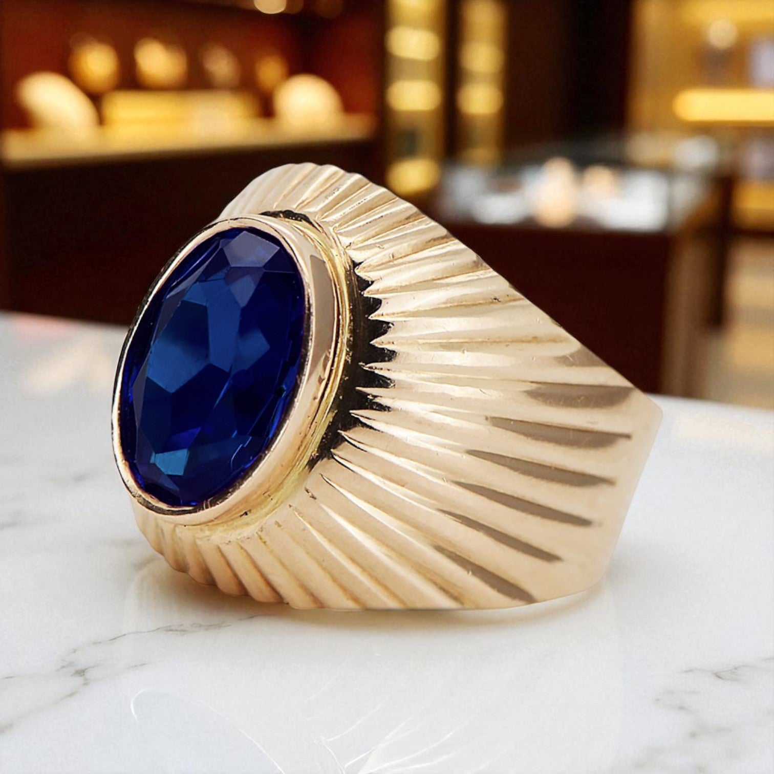 Ring Vintage Sapphire Original Vintage 14K Rose Gold vrc127r