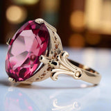 Ruby Original Vintage 14K Rose Gold Ring Vintage Jewlery vrc369r vrc369r-rb
