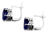 Silver 925 Russian style sapphire earrings vec003s Vintage Russian Soviet style vec003s-sp