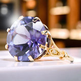 Alexandrite Original Vintage 14K Rose Gold Ring Vintage craft vrc073