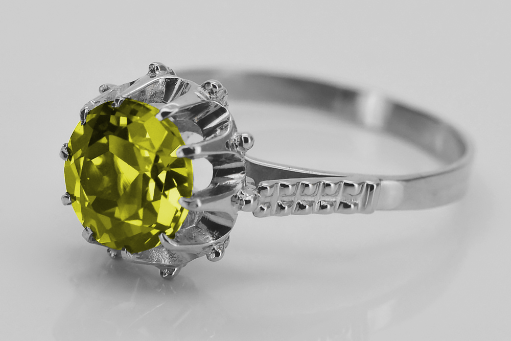 Vintage silver 925 Peridot ring vrc045s Vintage vrc045s-yp