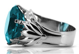 Vintage silver 925 Aquamarine ring vrc029s Vintage vrc029s-aq