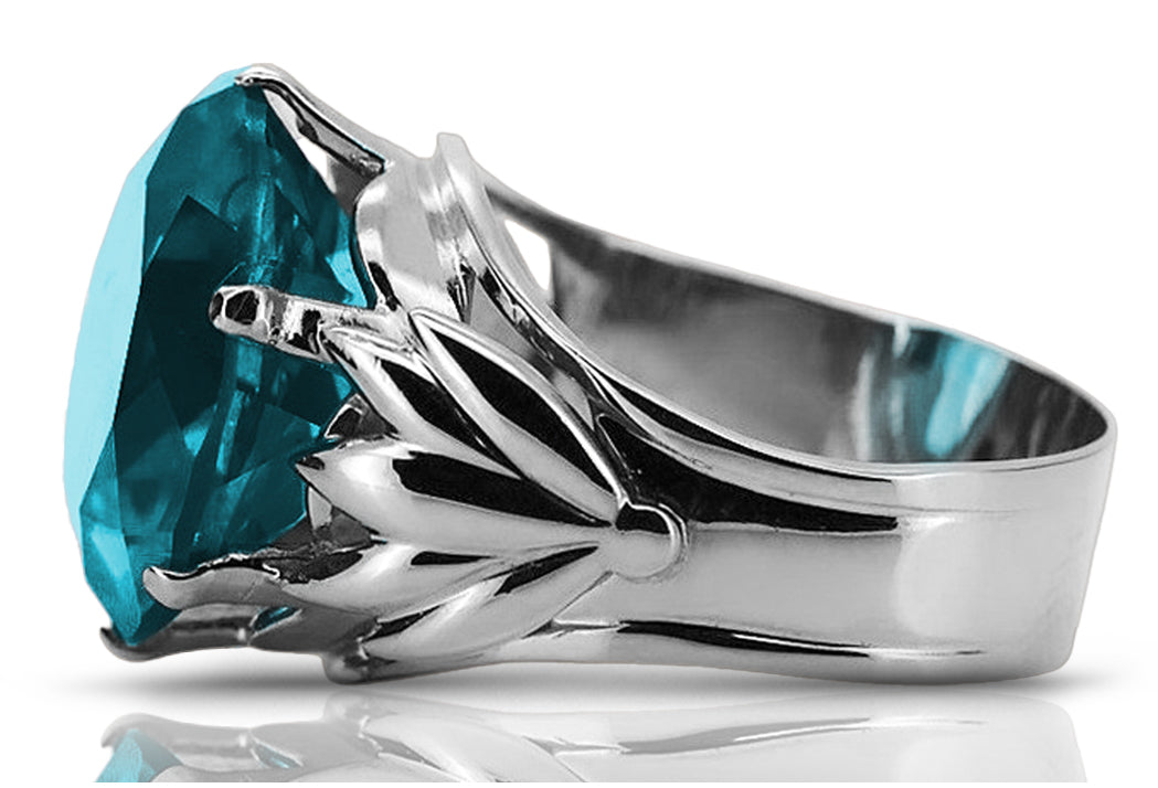 Vintage silver 925 Aquamarine ring vrc029s Vintage vrc029s-aq