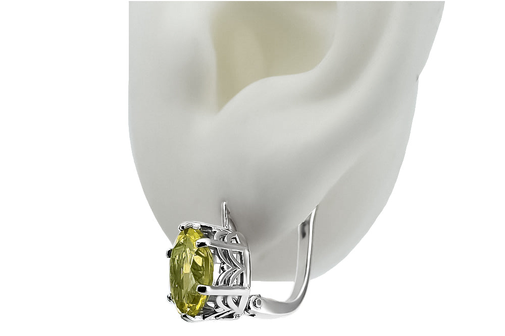 Ring Vintage Jewlery Yellow Peridot Sterling silver 925 vec003s vec003s-yp