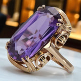 Vintage rose pink 14k gold 585 Alexandrite ring vrc038 Vintage