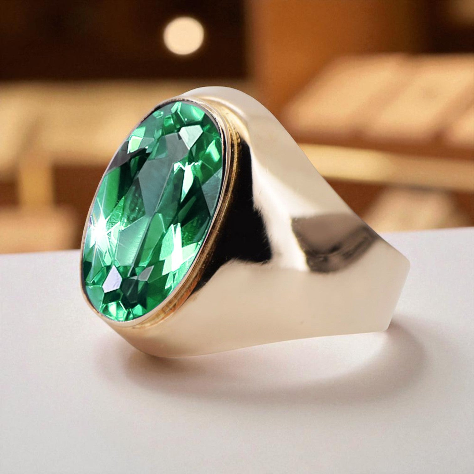Ring Vintage craft Emerald Original Vintage 14K Rose Gold vrc077r vrc077r-em