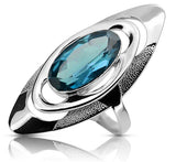 Vintage silver 925 Aquamarine Ring vrc189s vrc189s-aq