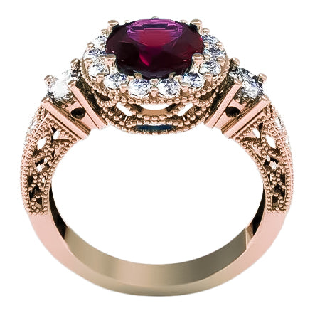 Ruby Original Vintage 14K Rose Gold Ring Vintage crc003r crc003r-rb