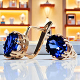 Sapphire Original Vintage 14K Rose Gold Earrings Vintage Jewlery vec016r vec016r-sp