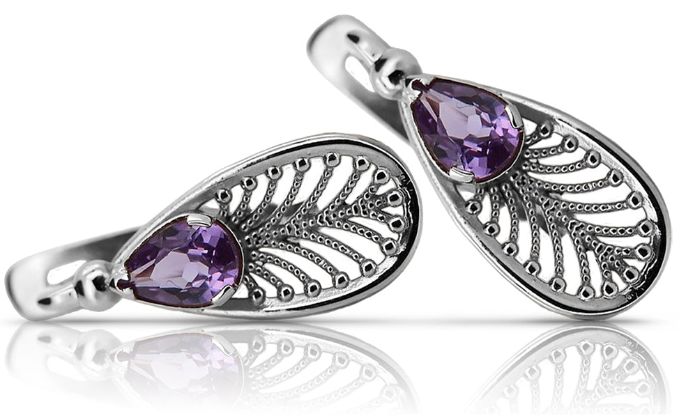 Vintage Vintage 925 Silver alexandrite earrings vec067s Vintage vec067s-ax