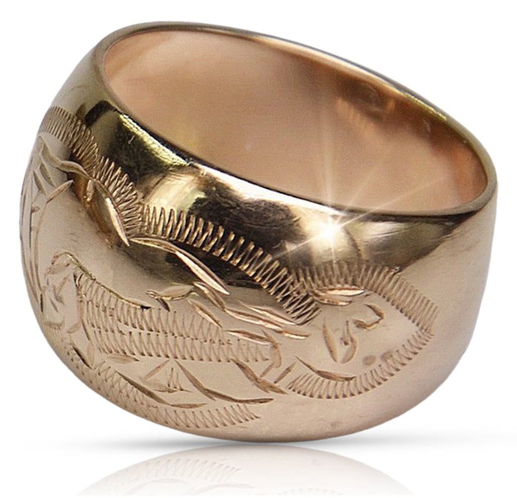 Rose pink 14k 585 gold Vintage ring vrn007 Russian Soviet Vintage style
