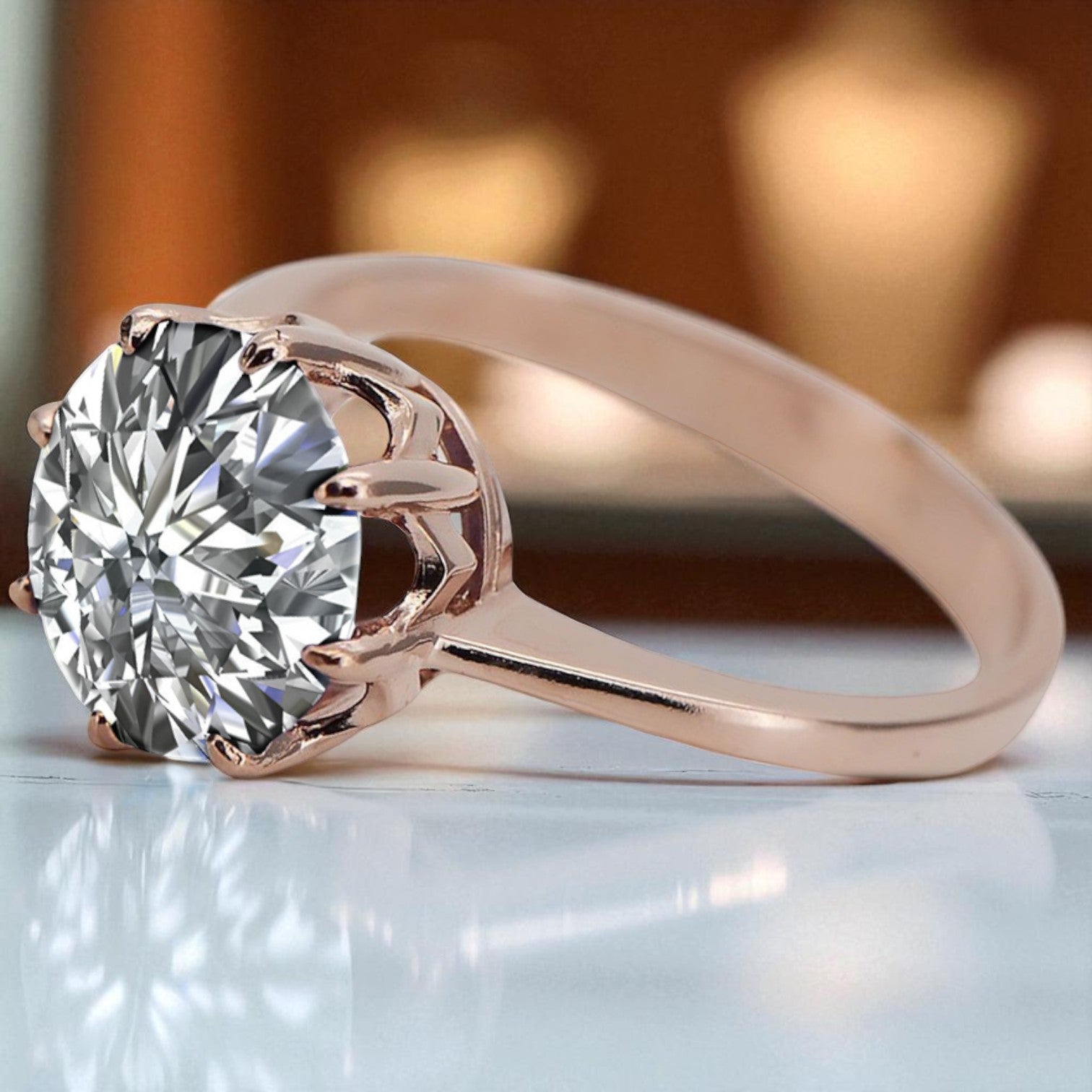 Vintage Jewlery Ring Zircon Original Vintage 14K Rose Gold vrc157r vrc157r-zi
