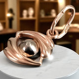 Vintage rose pink 14k 585 gold Vintage eye pendant vpn078