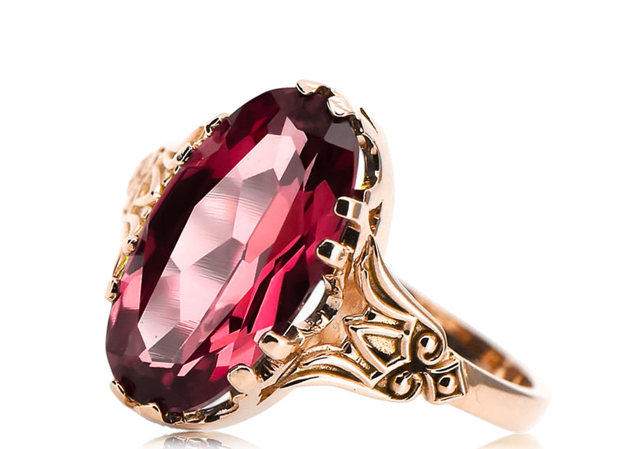 Ring Vintage Jewlery Ruby Original Vintage 14K Rose Gold vrc058r