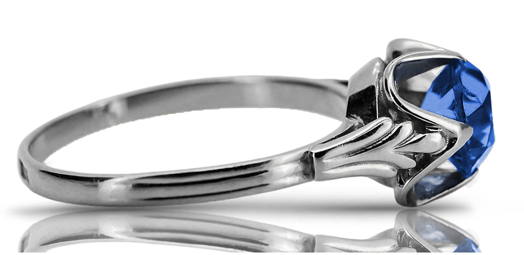 Vintage silver 925 Sapphire ring vrc023s Vintage