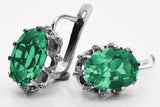 Vintage 925 Silver emerald earrings vec079s Vintage vec079s-em