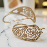 Earrings in Vintage rose 14k gold 585 flower Vintage ven179