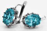 Vintage 925 Silver aquamarine earrings vec079s Vintage vec079s-aq