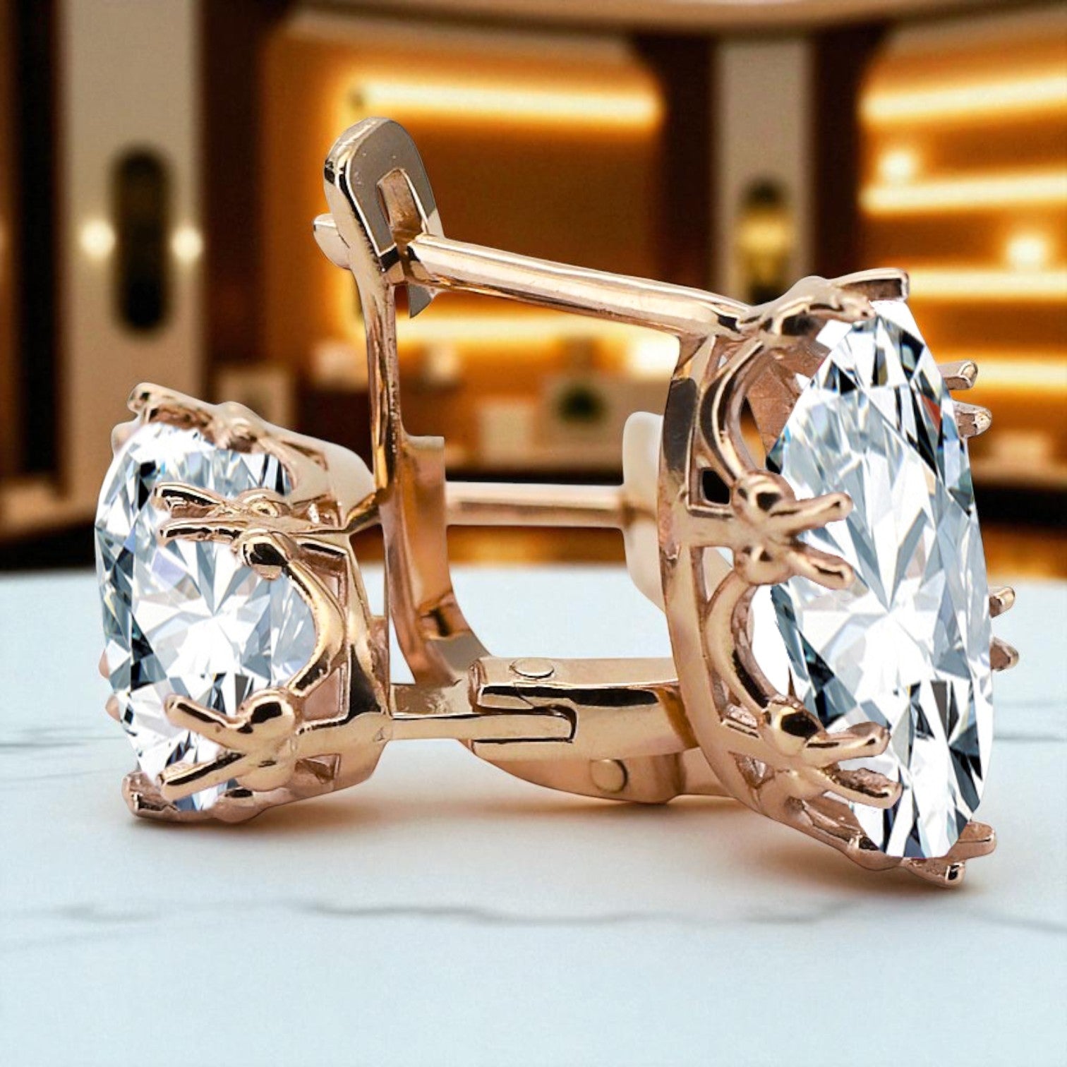Original Vintage 14K Rose Gold Zircon Ring Vintage vec021r