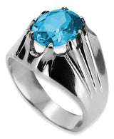 Vintage silver 925 Aquamarine ring vrc016s Vintage vrc016s-aq