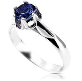 Vintage Silver Sapphire Ring 925 Polish 6mm vrc122s