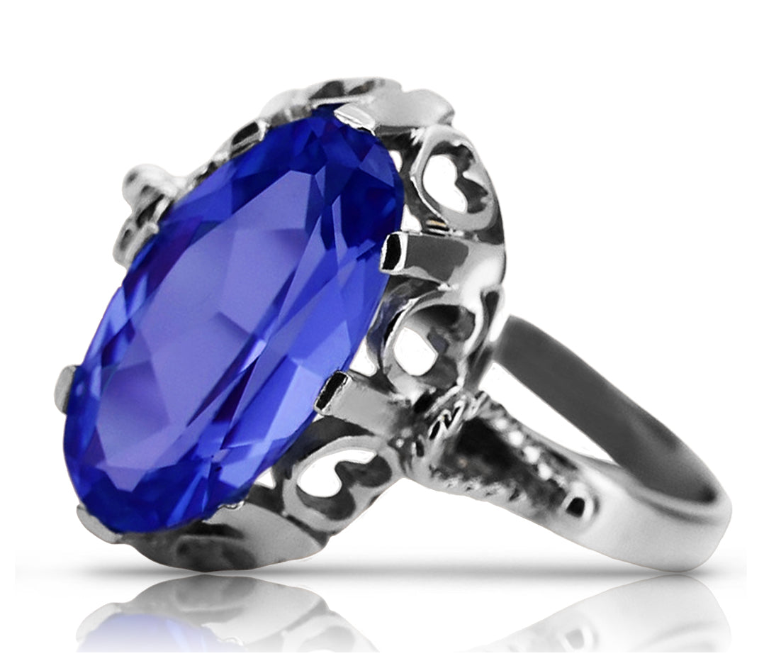 Vintage silver 925 Sapphire ring vrc134s Vintage