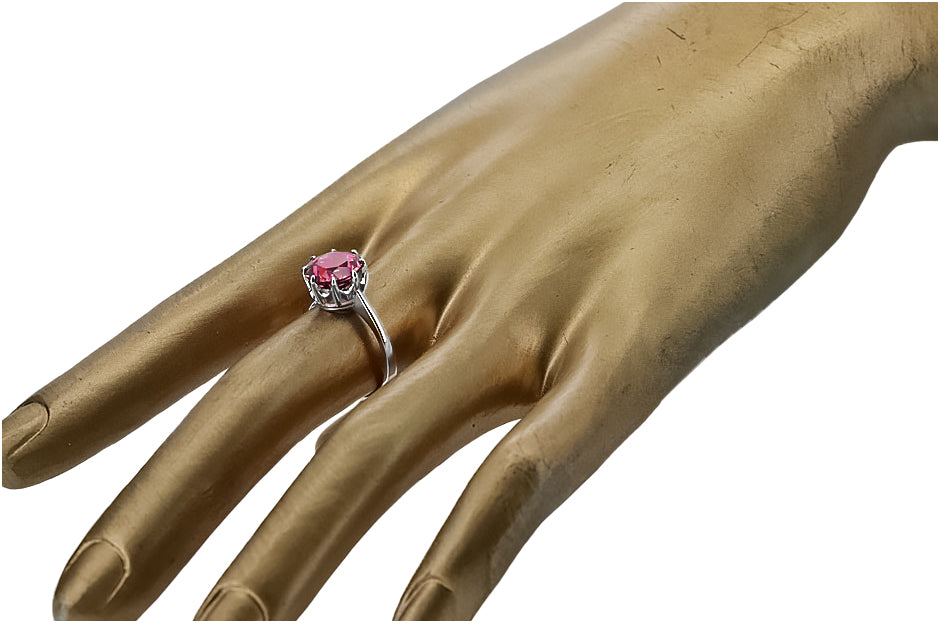 Vintage Jewlery Ring Ruby Sterling silver 925 vrc157s vrc157s-rb