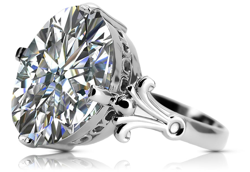 Sterling silver 925 Zircon Ring Vintage craft vrc369s vrc369s-zi
