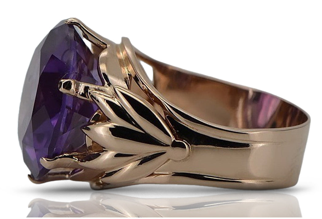 Vintage rose pink 14k gold 585 Alexandrite ring vrc029 Vintage