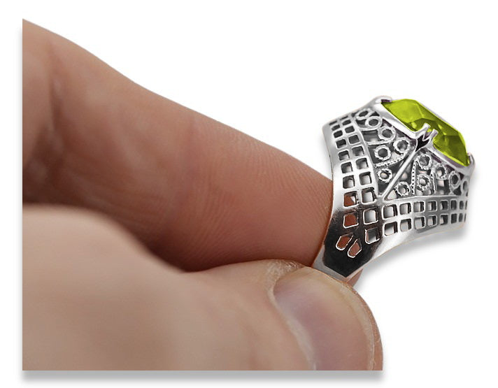 Vintage silver 925 Peridot ring vrc030s Vintage