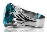 Vintage silver 925 Aquamarine ring vrc029s Vintage