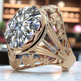 Vintage rose pink 14k gold 585 Zircon ring vrc031 Vintage