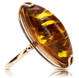 Rose 14k 585 gold amber ring vrab018 Russian Vintage jewelry style