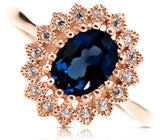 Vintage Ring Sapphire Original Vintage 14K Rose Gold crc012r