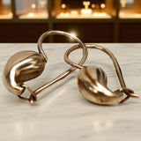 Vintage rose pink 14k 585 gold  Vintage pear earrings ven115