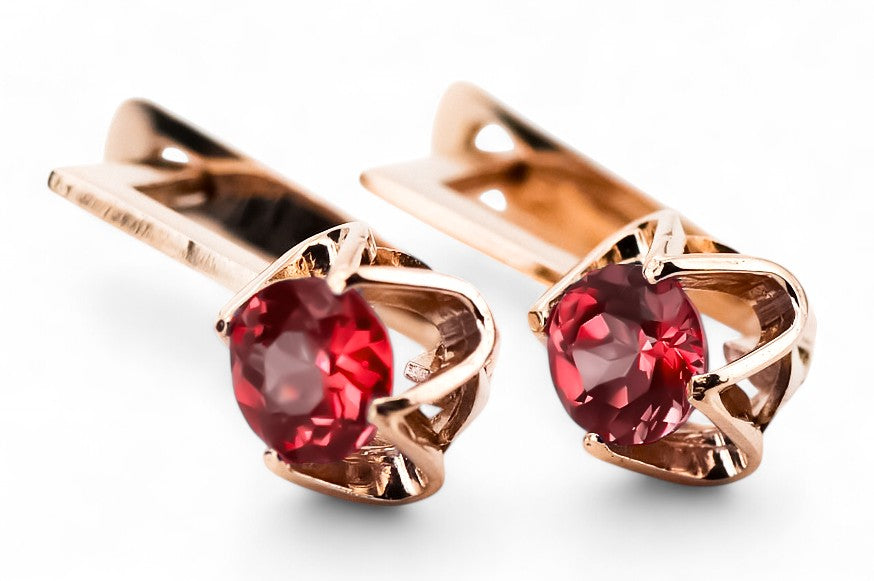 Earrings Vintage Ruby Original Vintage 14K Rose Gold vec005r vec005r-rb