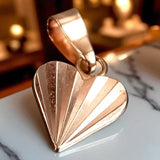 Vintage rose pink 14k 585 gold Vintage heart pendant vpn080