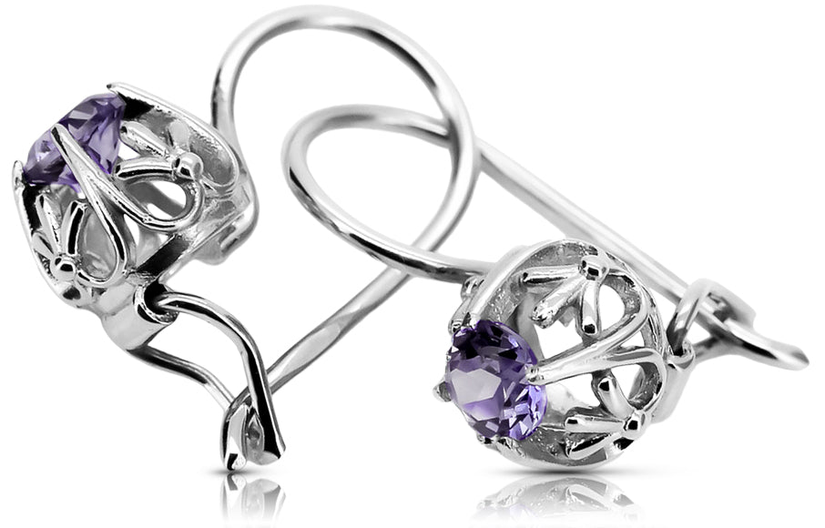 Silver 925 aleksandryte earrings vec145s Vintage vec145s-ax