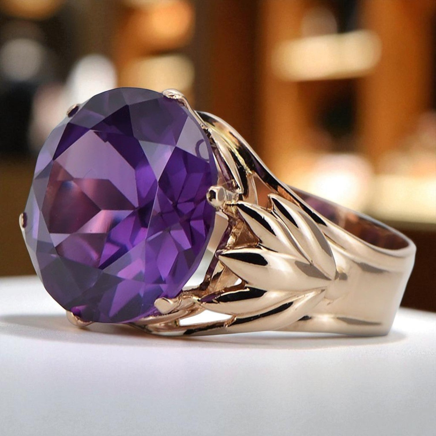 Vintage rose pink 14k gold 585 Alexandrite ring vrc029 Vintage