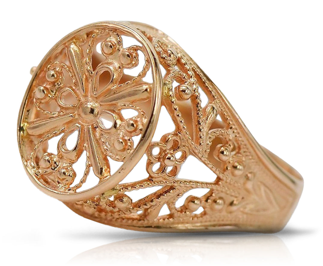 Vintage rose pink 14k 585 gold Vintage ring vrn133