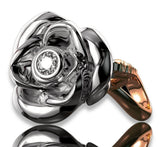 White 14k gold beautiful rose diamond pendant cgcpc041w