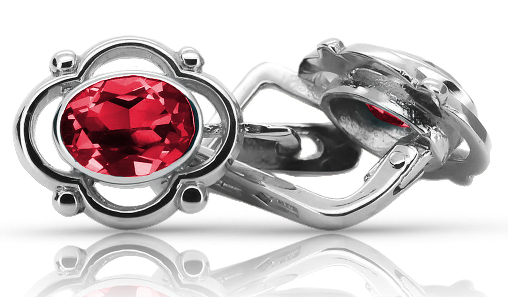 Vintage 925 Silver ruby earrings vec033s Russian Soviet style vec033s-rb